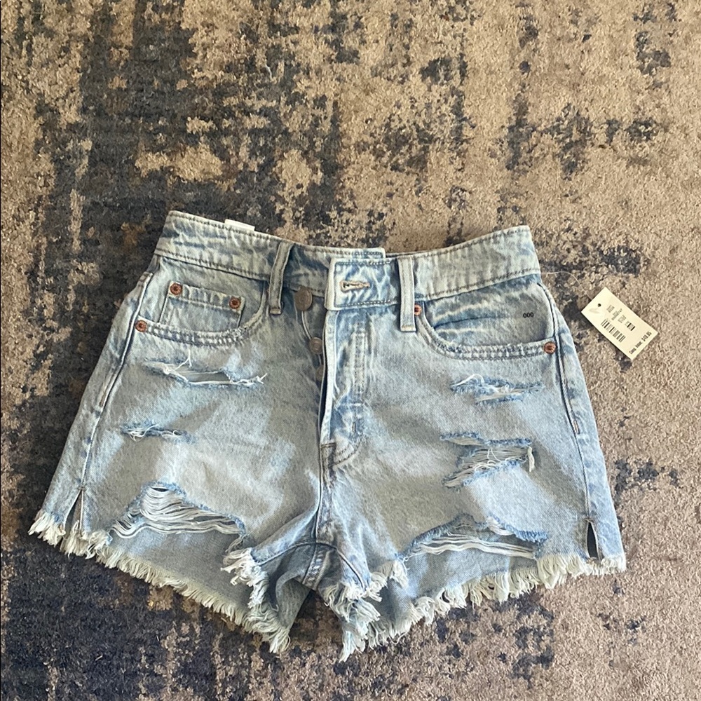 Aeropostale Light Blue Distressed Jean Shorts